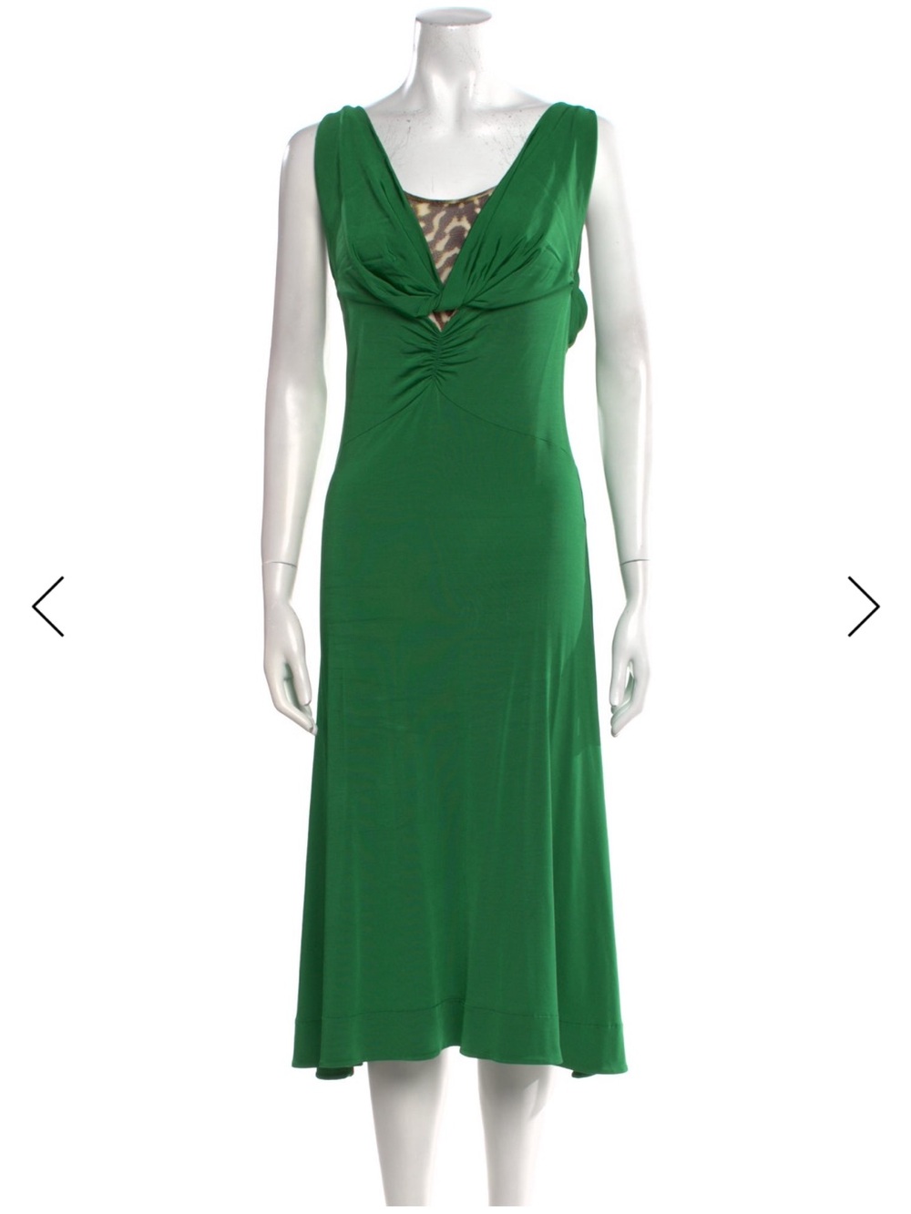 Gorgeous and Unique Just Cavalli Emerald Green Midi Dress